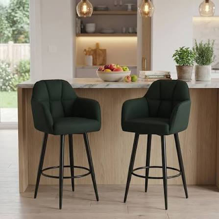 Black Leather Bar Stool Chair