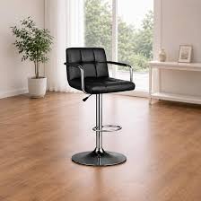 Black Leather Bar Stool Chair